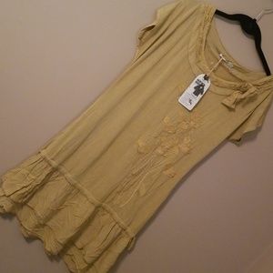 Mür Mür Mustard Drop Waist Dress